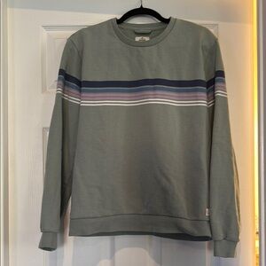 Marine Layer Crewneck Sweatshirt with Blue and Purple Stripes